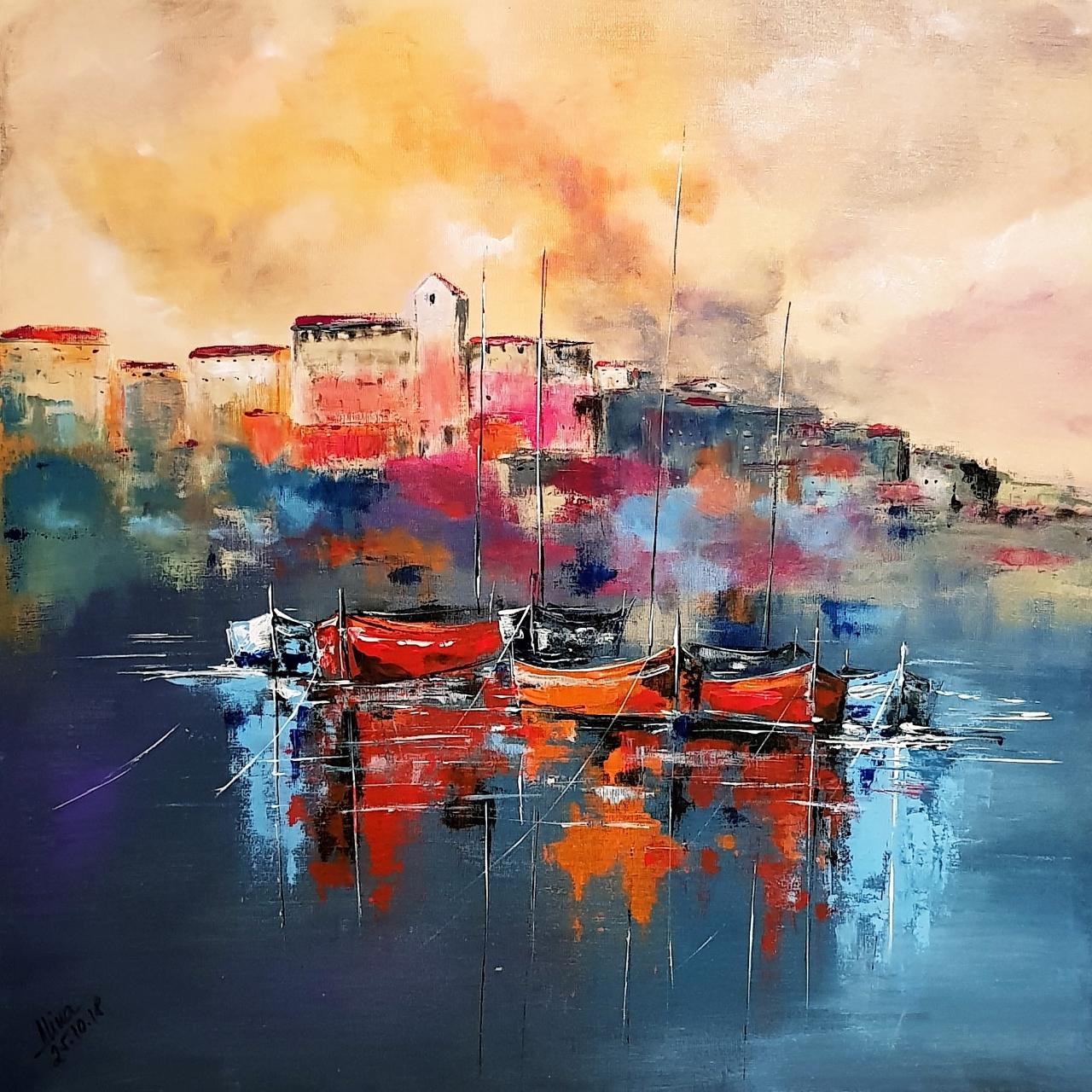 ArteDiAlina.com painting: The sun goes down